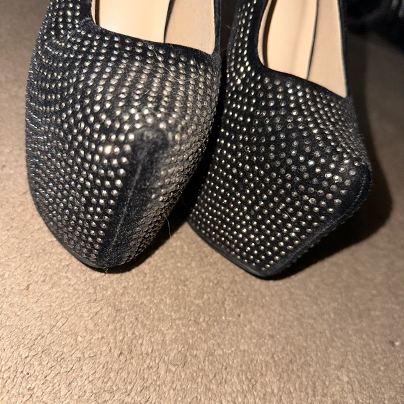 Like new Womens Delicacy silver rhinestone black platform heels! - Picture 3 of 5